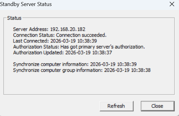View client status