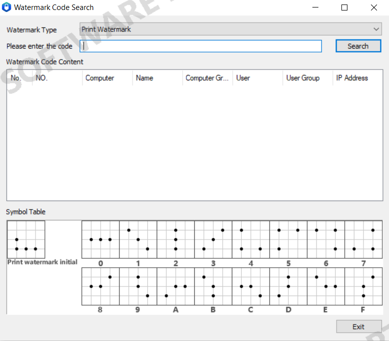 AnySecura Watermark Code Query interface