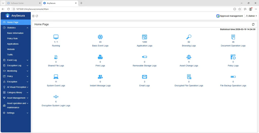 AnySecura Introduction to the WEB Console interface