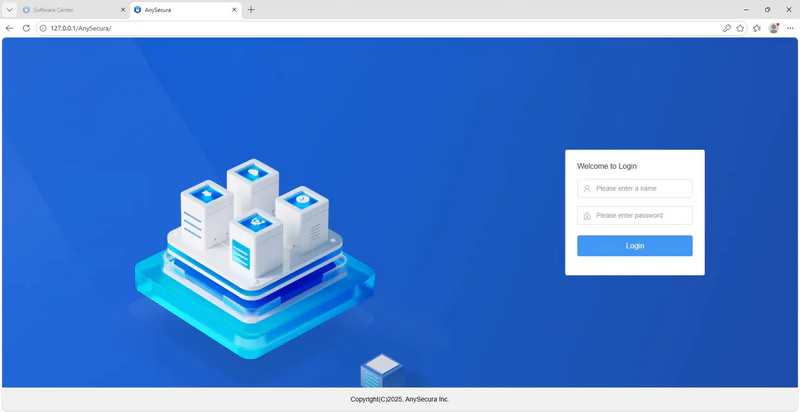 AnySecura Logging in to the WEB Console interface