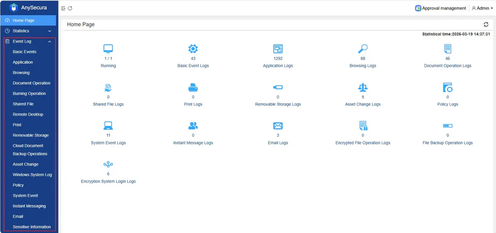 AnySecura Logs interface